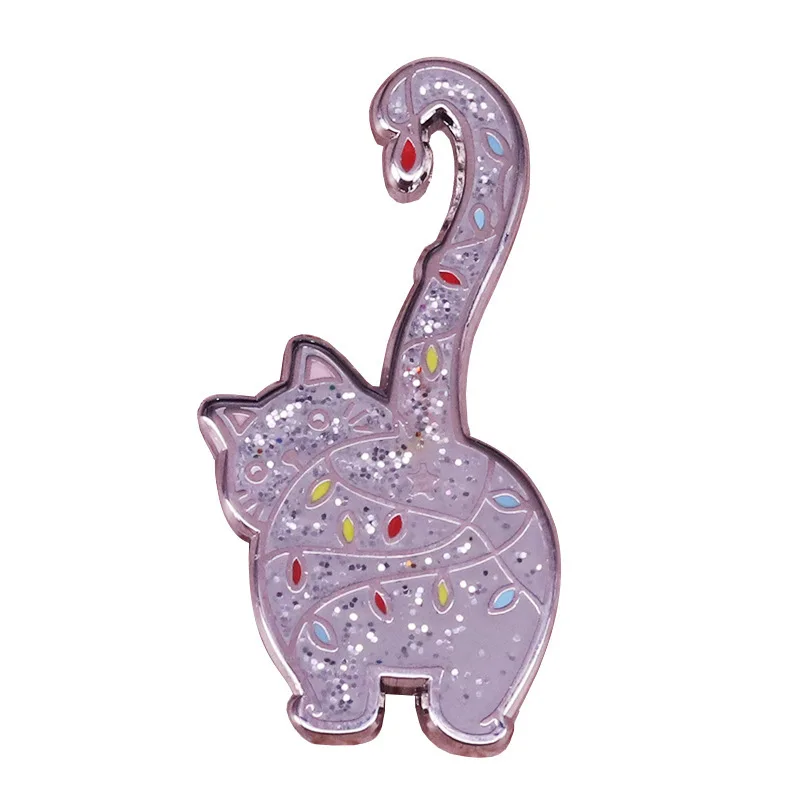 

Christmas Cat Cute Glitter Metal Enamel Backpack Bag Lapel Badge Brooch Pin