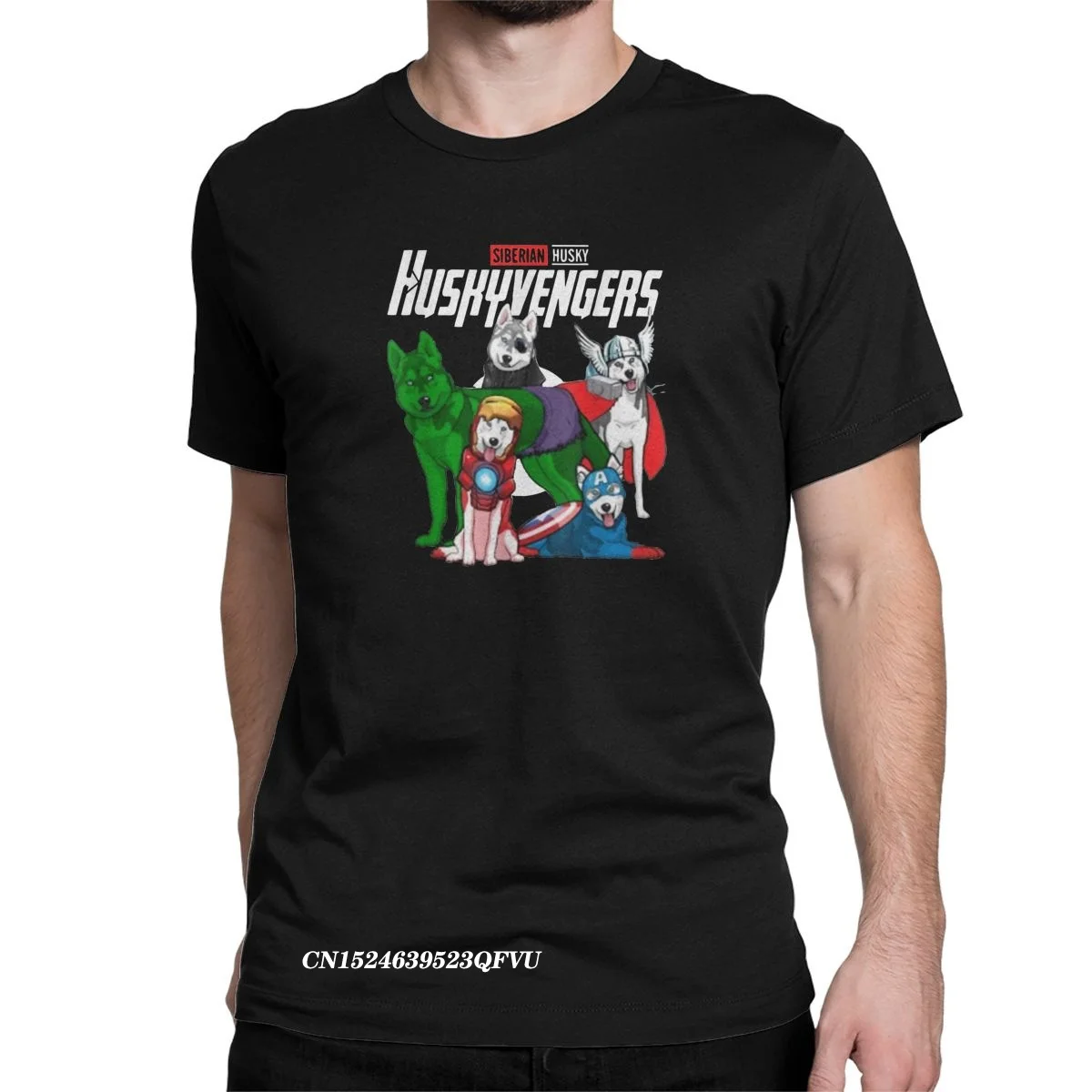 

Huskyvengers Husky Dog Mens Tshirt Lovely Dog Awesome Tees Harajuku Manga Tee Shirt Premium Cotton Printed Clothing