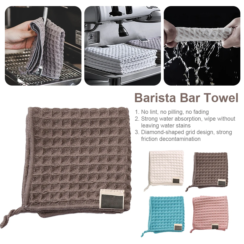 30x30cm Weave Hand Towel Premium Microfiber Kitchen Dish Towel Super Absorbent Quick Drying Lint-Free Hand Towel For Barista Bar