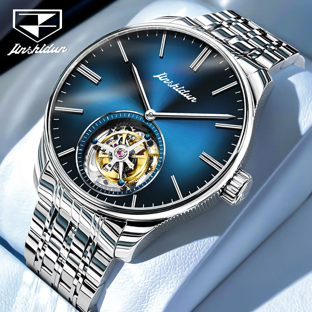 Фото Мужские часы JINSHIDUN 834 Real Tourbillon, лимитированная серия, автоматические механические часы, водонепроницаемые, оригинальные наручные часы для мужчин. №3