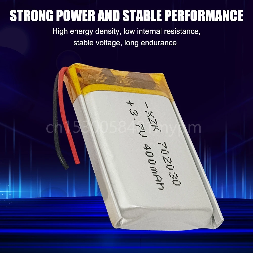 702030 3.7V 400mAh Lithium Polymer Rechargeable Battery for MP3 MP4 GPS Bluetooth Headset Speaker Walkie-talkie 691929 072030 - купить по