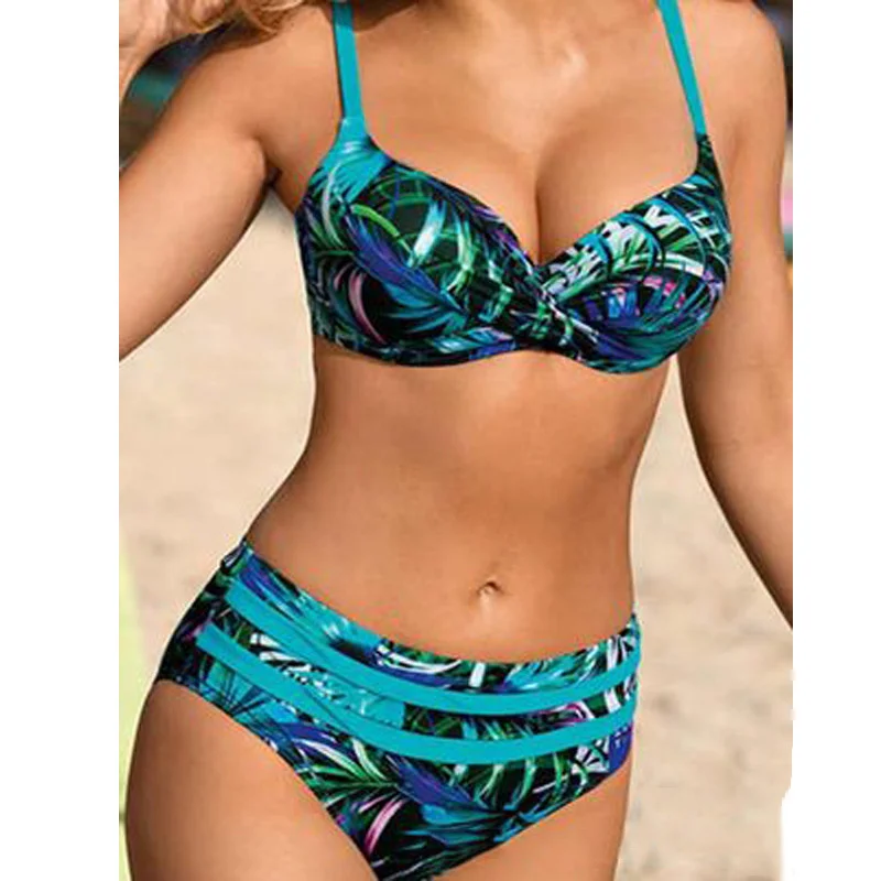 

Summer Bikinis Women High Waisted Swimwear With Push Up Female Swimsuit 2023 Swimming Bathing Suit Bikini Set Beach Wear Bather