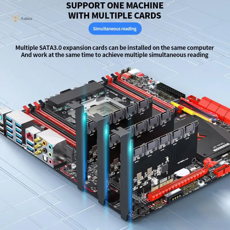 

Адаптер для жесткого диска Pci-e Sata, позолоченный адаптер с несколькими портами, удобный стабильный адаптер Pcie Sata Pci-e, Plug And Play