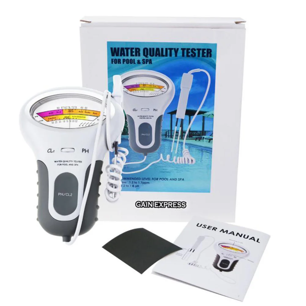 

Tester Tool Cl2 Tester 1 Pcs 1 X AA Alkaline Battery 1 X Sand Paper 1 X User Manual 160g Water Quality 190x120mm CL2&PH