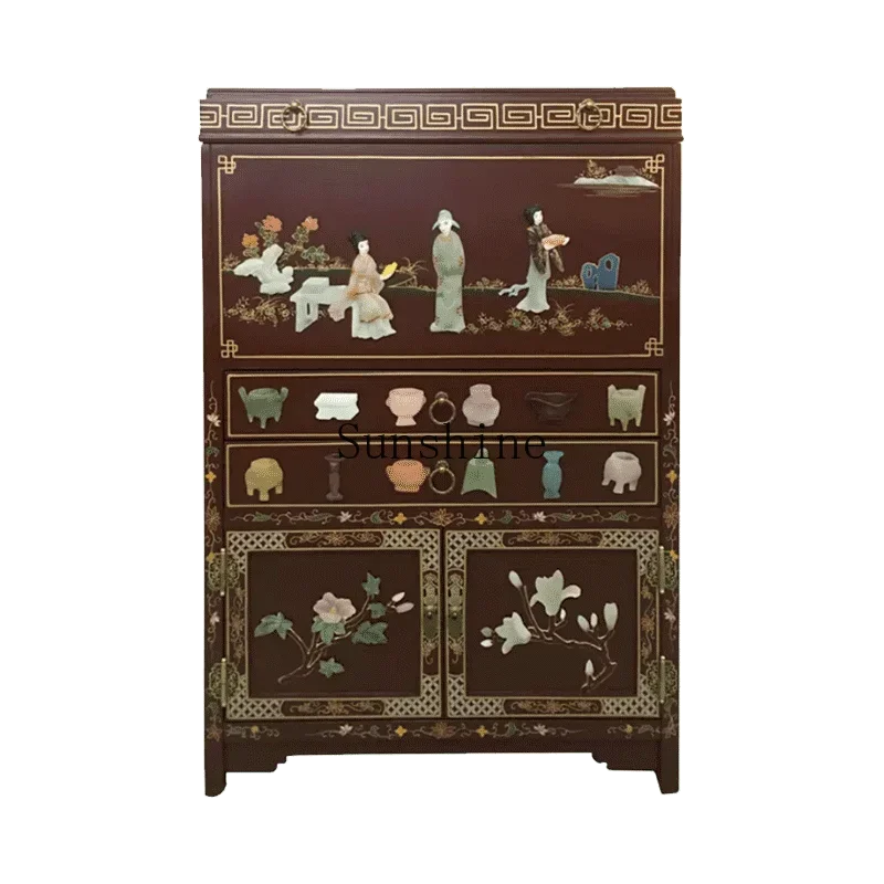 Новая резная мебель в китайском стиле для гостиной неоклассический винный шкаф