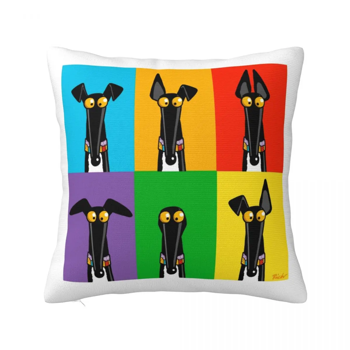 

Greyhound Pillow Case Semaphore Bedroom Zipper Pillowcase Summer Decorative Polyester Cover