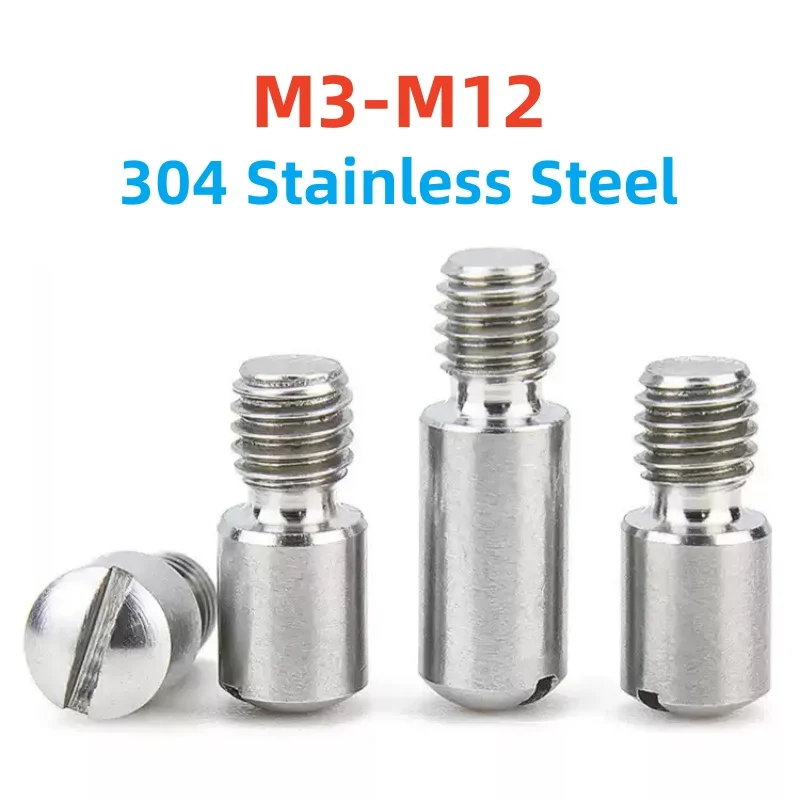 

Установочные штифты из нержавеющей стали 304, однословная канавка, внешняя резьба, цилиндрический штифт M3 M4 M5 M6 M8 M10 M12, винты с прорезями