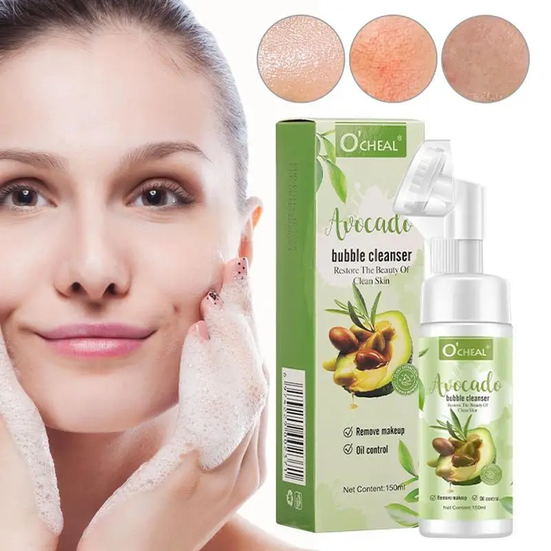 

Bubble Face Wash Avocado Essence Daily Face Wash 150ml Daily Face Wash Natural Makeup Remover Oil Free Facial Cleanser For Face