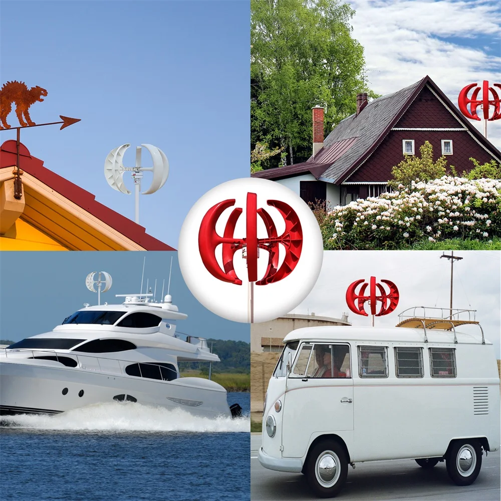 400 Вт 12 24 В тип фонаря 5-лопастной ветрогенератор с вертикальной осью ветровой