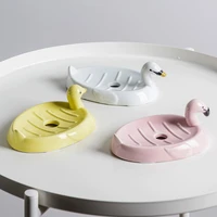 cute ceramic soap dish box for bathroom sponge holder drain water kitchen storage organization container gadgets accessories