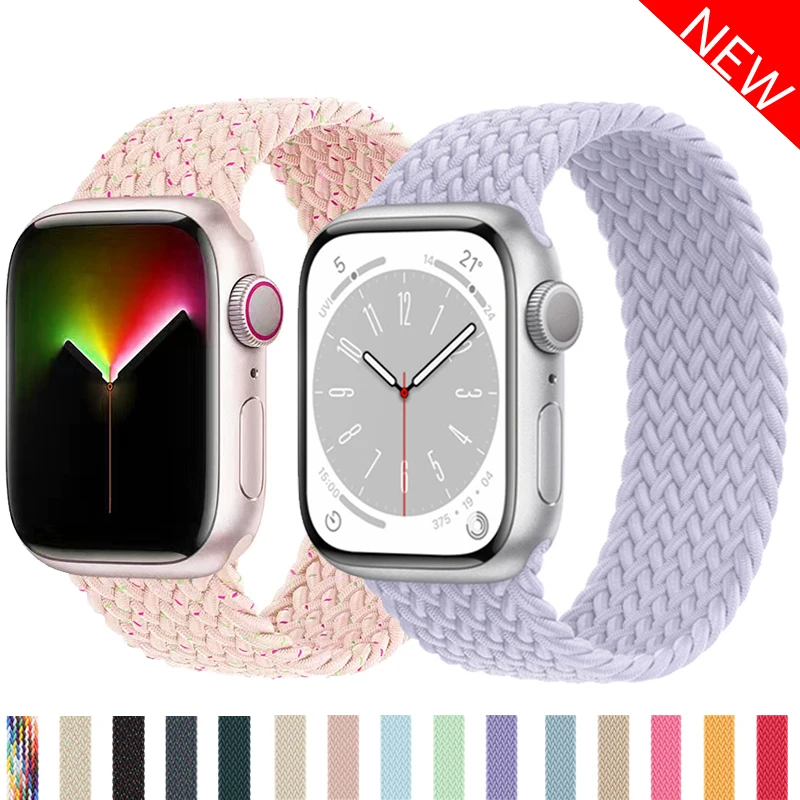 

Ультра ремешок для Apple Watch band 44 мм 40 мм 45 мм 41 мм 49 мм 38 мм 42 мм Эластичный Плетеный solo loop браслет iwatch серии 7 se 3 6 8