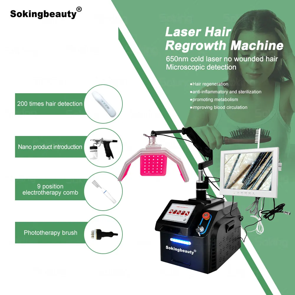 

Multifunctional Hair Regrowth 650nm Diode Laser Hair Loss Treatment Machine With Scalp Analysis Cold Laser Anti Hair Loss Device