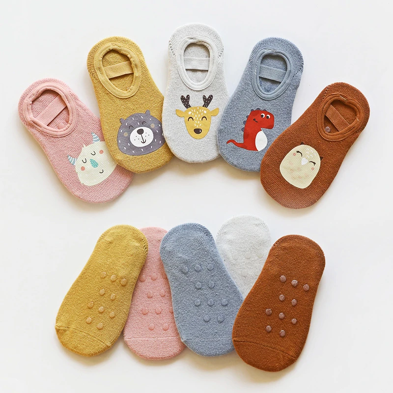 

Cute Cartoon Animals Baby Anti-slip Floor Socks Cartoon Printed Rubber Strap Toddler Children's Anti-dealyzing Sock 0-5 Years