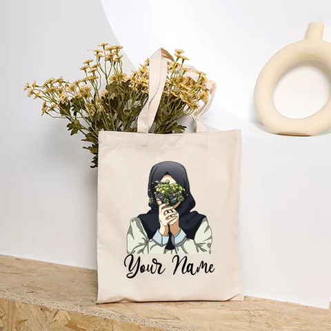 Женская холщовая сумка-тоут с принтом в ассортименте