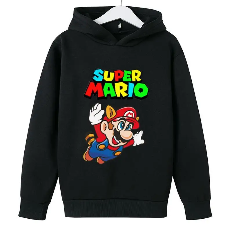 

Mario Pullover Hooded Sweatshirt Cothing Autumn Sweatshirt Fashion Anime Sweater Children's 3D Print Boys and Girls Cartoon Fit