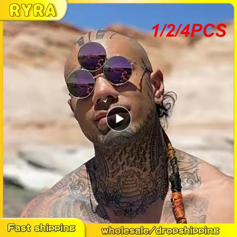 

1/2/4PCS New 2022 Sunglasses Third Lenses 3 Eyes Round Metal Vintage Sun Glasses For Women Men Fashion Eyewear Shades UV400