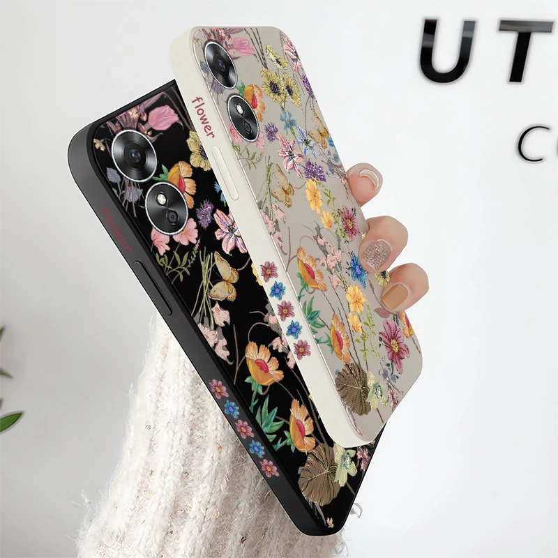 Чехол Showy Butterfly Flowers для OPPO A17 A16E A16K A16S A16 A15 A15S A12E A12S A12 A11K A11X A11S A11 Мягкий силиконовый