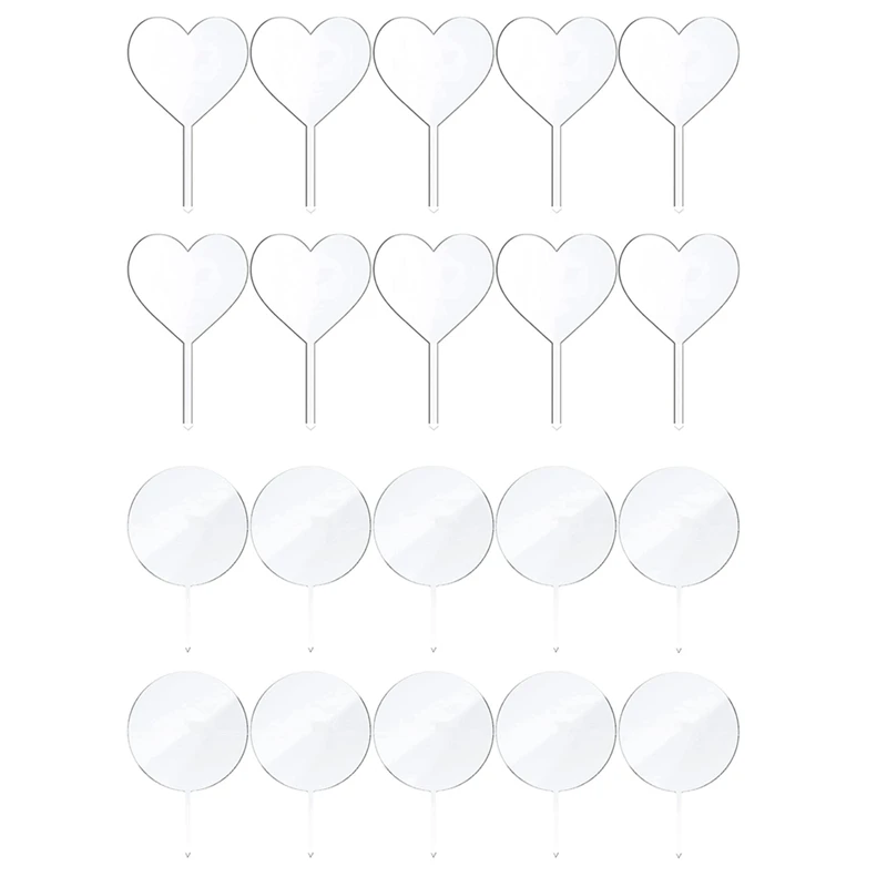 

Clear Blank Acrylic Cake Topper DIY Birthday Wedding Cake Cupcake Toppers For Birthday Wedding Party Cake Decoration