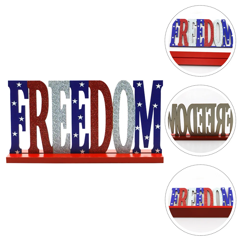 

Wooden Day Independence Table Decor Decoration Sign Signs Wood Desktop Home Ornament Freedom Letter 4Th Tabletop July American