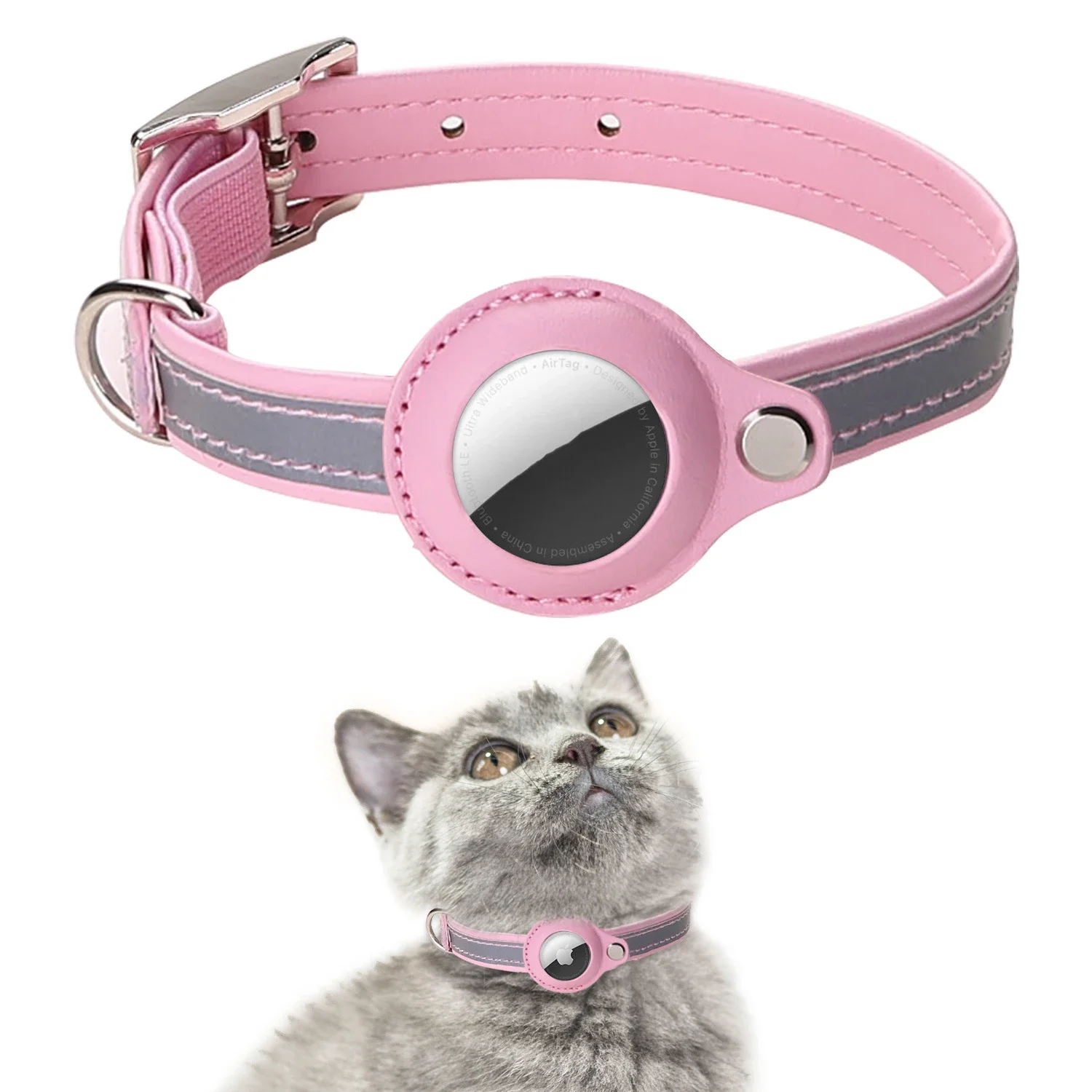 

Anti-Lost Pet Cat Collar For The Apple Airtag Protective Tracker Anti Lost Positioning Collar WaterProof Reflective Pet Collars