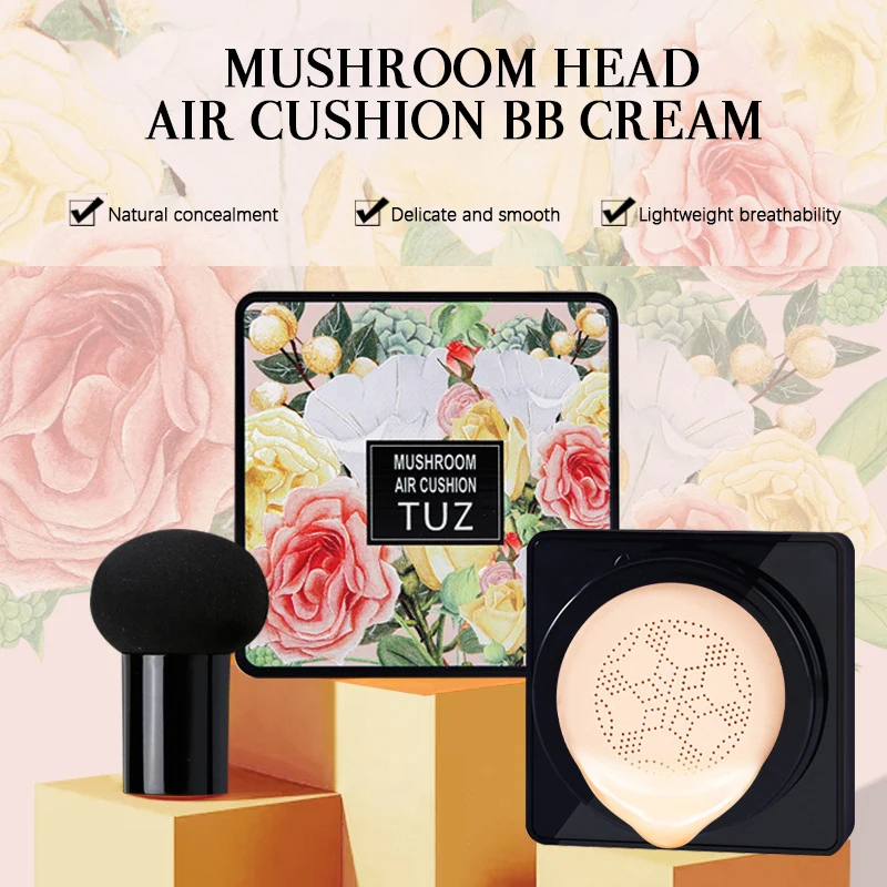 

ELECOOL Air Cushion Mushroom Head CC Creams Concealer Moisturizing Makeup BB Cream With Sponge Puff Korean Cosmetics Face Makeup