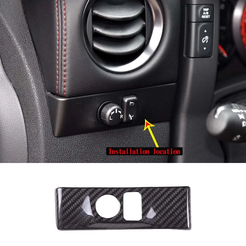 For 2008-2016 Nissan GTR R35 real carbon fiber car styling headlight adjustment switch cover sticker car interior accessories