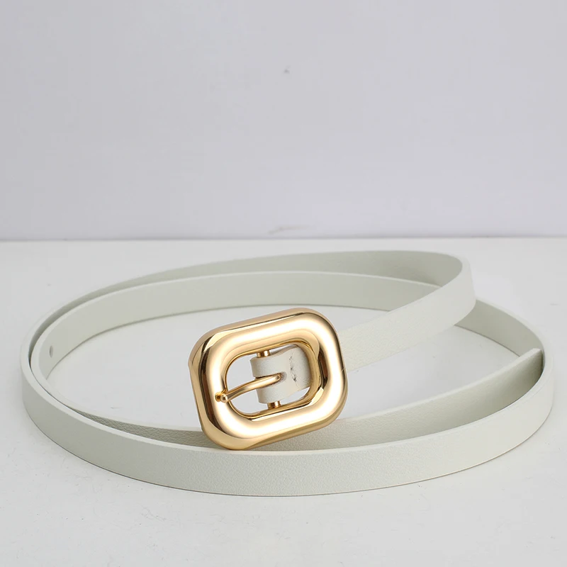 Женский ремень из натуральной воловьей кожи с квадратной пряжкой 1 5 см