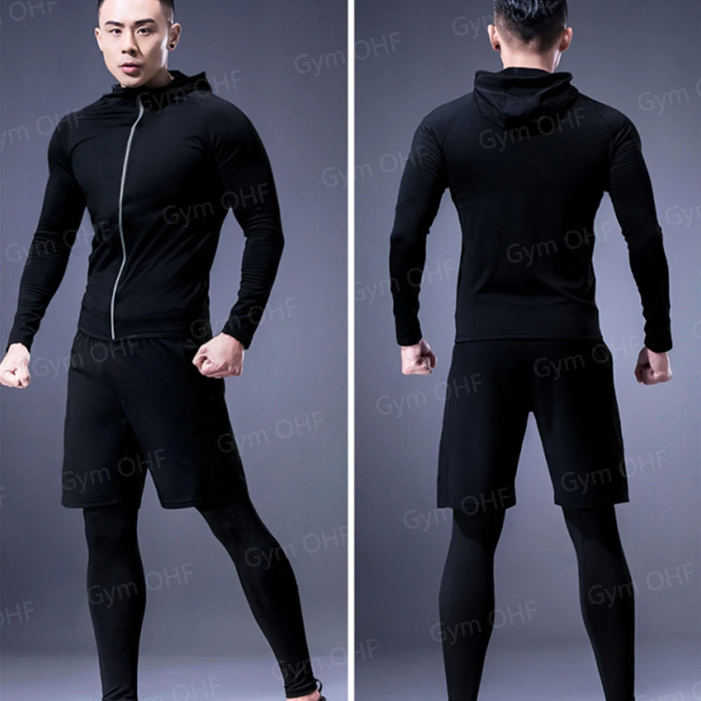 Brand Compression T shirt Men's Sports Suits Quick Dry MMA Boxing Jerseys Jogger Training Men Gym Fitness Tracksuits Shorts Sets