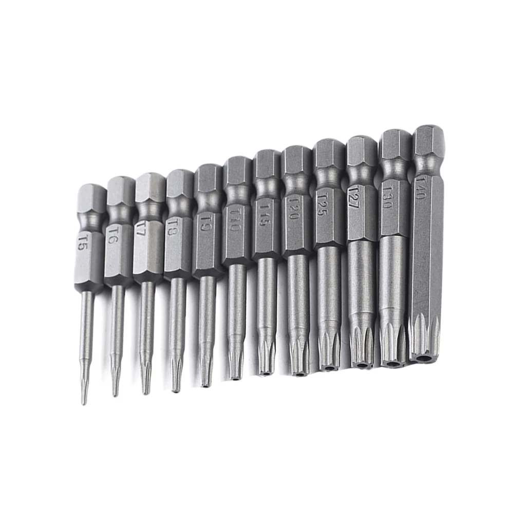 

12Pcs Screwdriver Bits 50mm 1/4 inch Hex Torx Head Screw Driver Bitsfor Electric Hand Tools Magnetic Tip Hex Screwdriver Socke