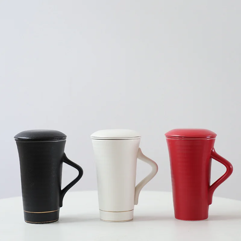 

2023 New Ceramic Water Cup Tea Cup With Filter Cup Chinese style Cold Tracing Office Mug Set Gift High Temperature Resistance