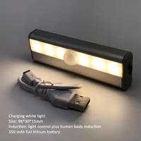 10 led pir motion sensor light usb charging cupboard wardrobe bed lamp cabinet night light storage cabinets led kitchen lamp