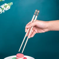 1 pair amber cherry blossoms alloy chopsticks non slip high temperature resistant sushi food japanese chopsticks kitchen supplie