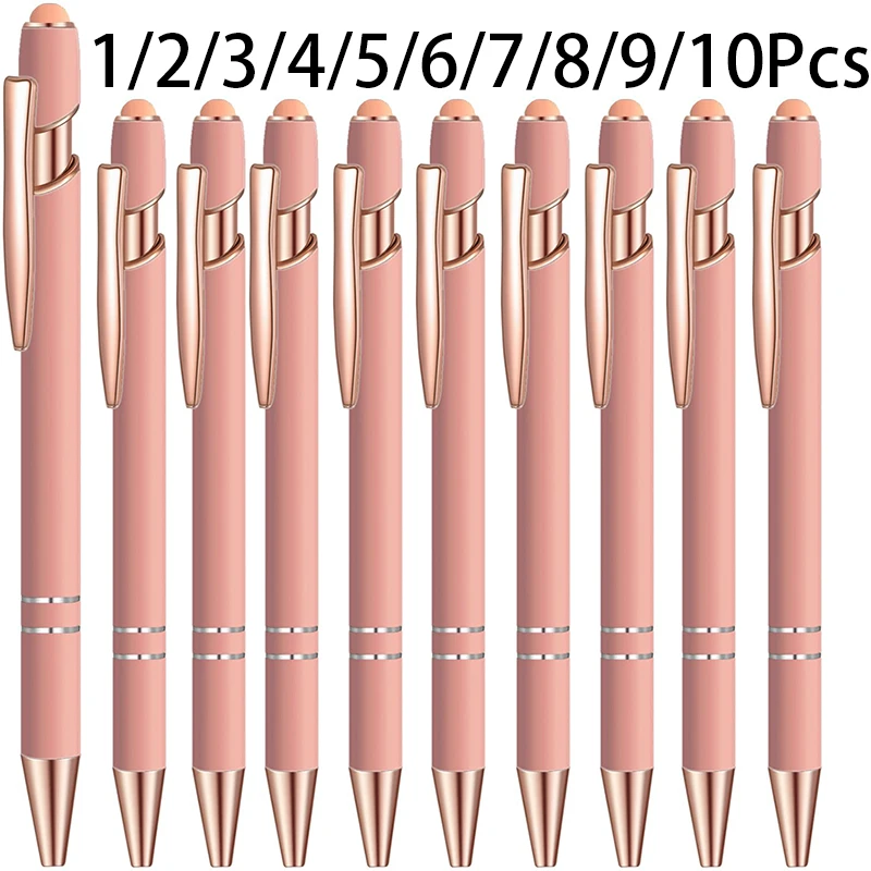 1-10 шт. Новинка Стилус Шариковая Ручка розовое золото алюминиевая металлическая