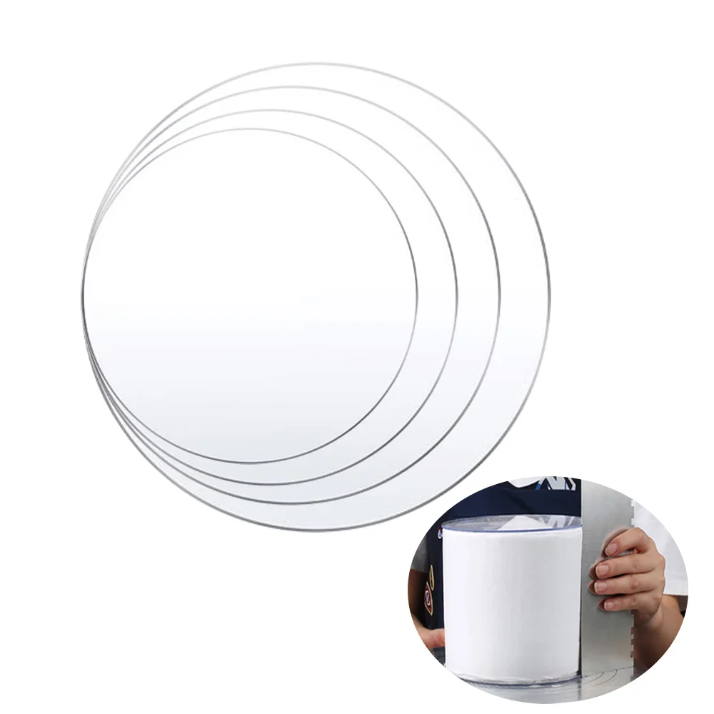 

4 6 8 10 Inch Reusable Acrylic Cake Board Set Round Acrylic Disc For Cake Trimming Circle Clear Perspex Sheeting Ganaching Plate