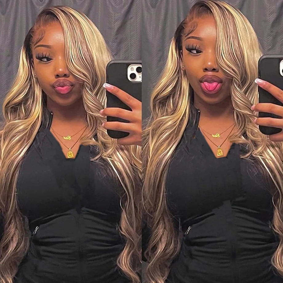 Highlight Wig Human Hair Honey Blonde Body Wave Lace Front Wig 30 32 Inch Brazilian Hair Wigs For Women 13x4 Hd Lace Frontal Wig