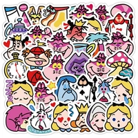 40pcs alices adventures in wonderland sticker cartoon hand account cup phone case refrigerator wall sticker child classic toys