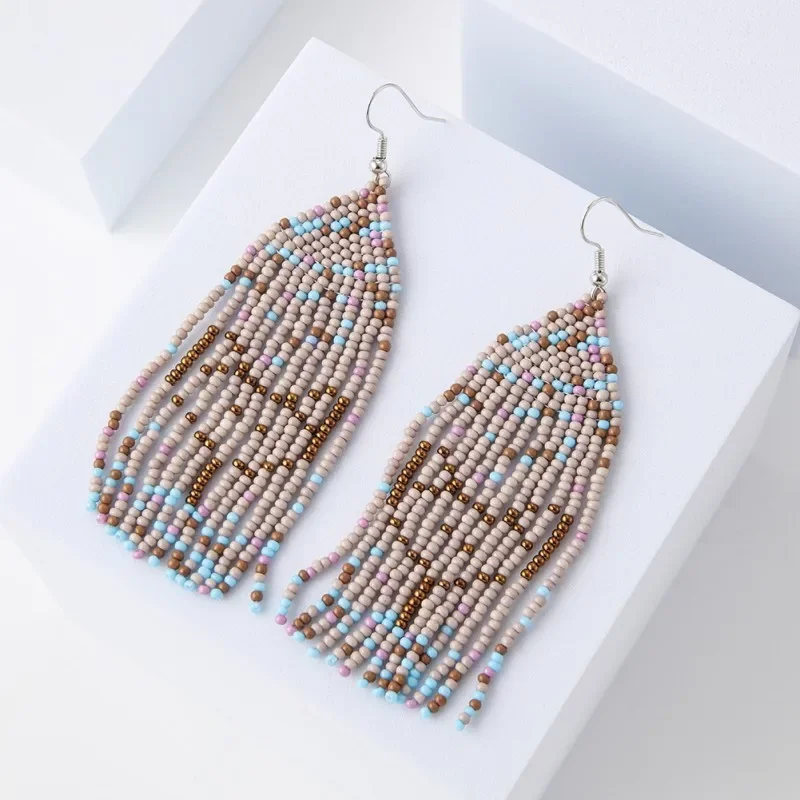 Серьги из рисовых бусин в стиле ретро модные минималистичные серьги с кошачьим