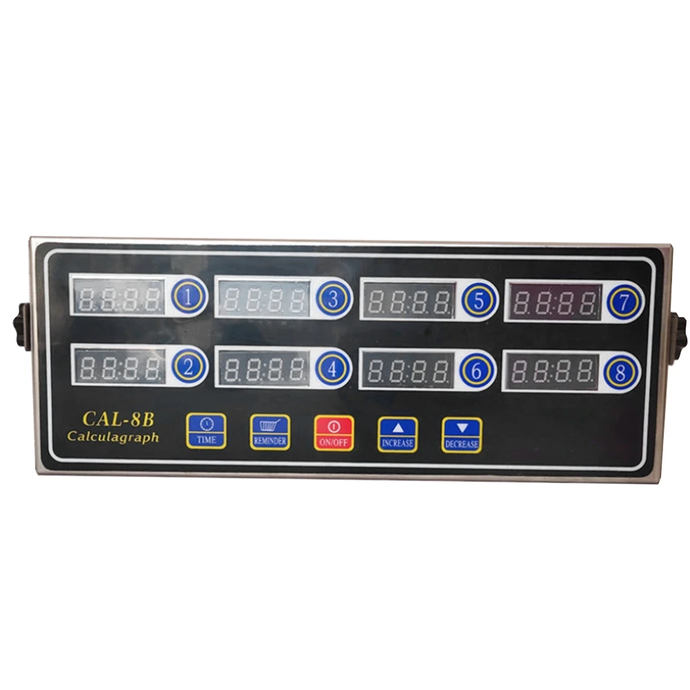 

CAL-8B портативный калькулятор, 8-канальный цифровой таймер для кухни, таймер для приготовления пищи, ЖК-дисплей, часы, напоминание о вибрации