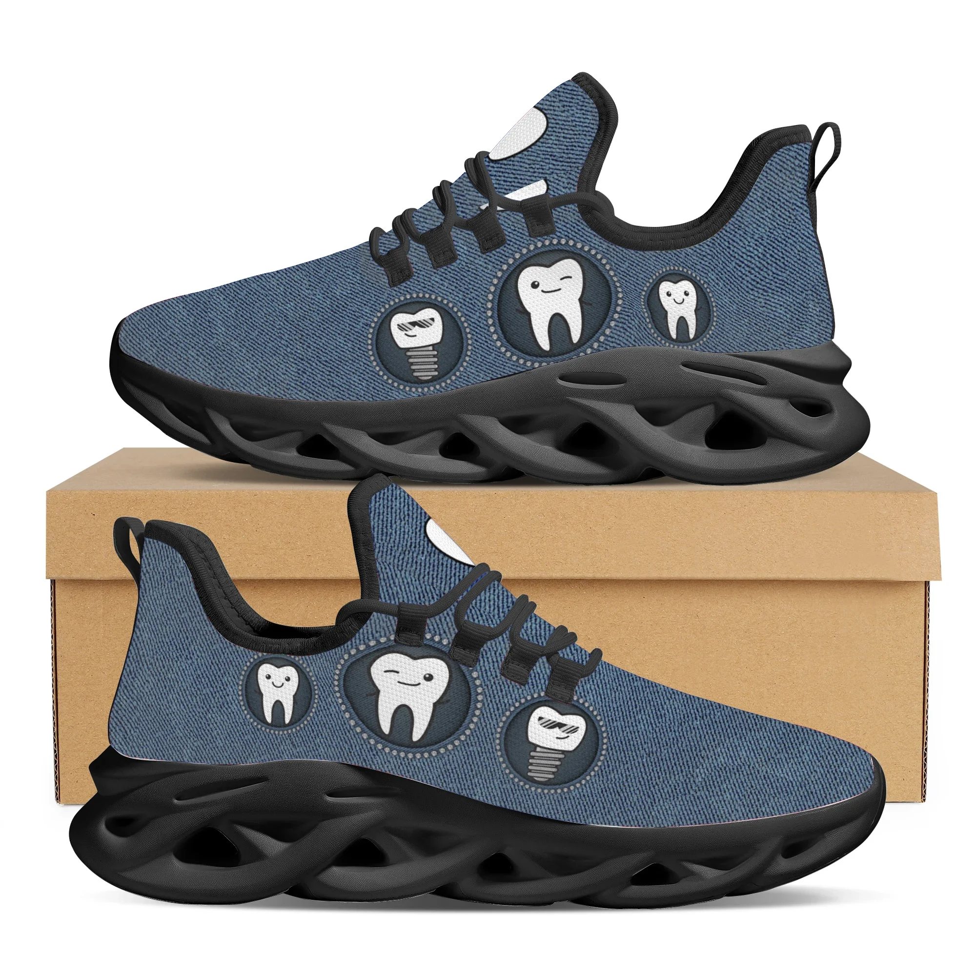 Туфли женские на плоской подошве дышащие кроссовки с забавным стоматологическим