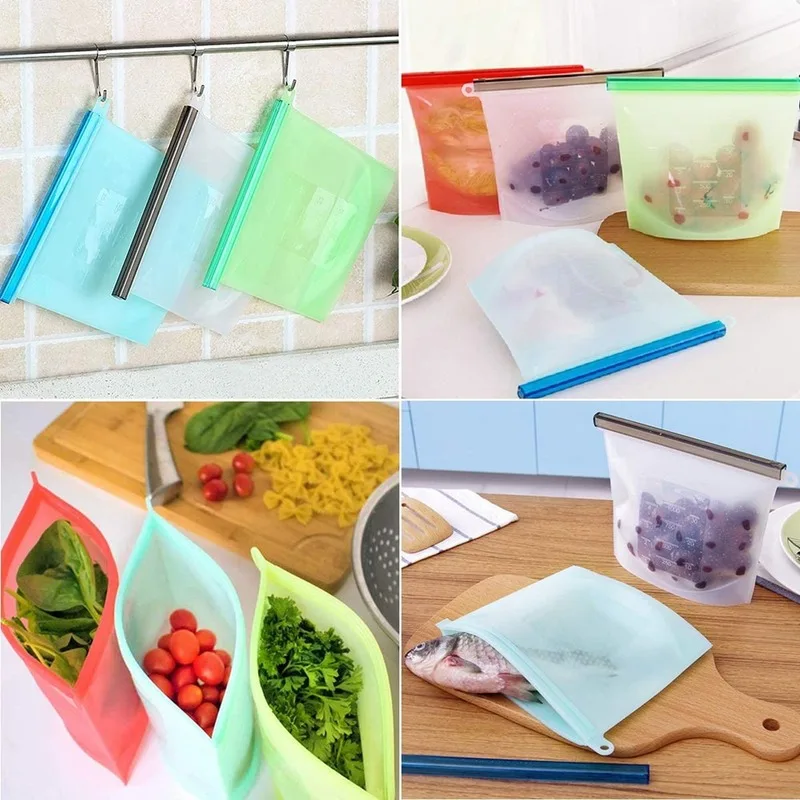 Многоразовая Силиконовая Стандартная Герметичная сумка для пищевых продуктов