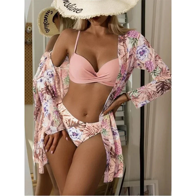 

Female Sexy Three-piece Bikini Beach Skirt Belted Waist Dress Beach Covered Swimsuit Swimsuit Summer Beach Wear