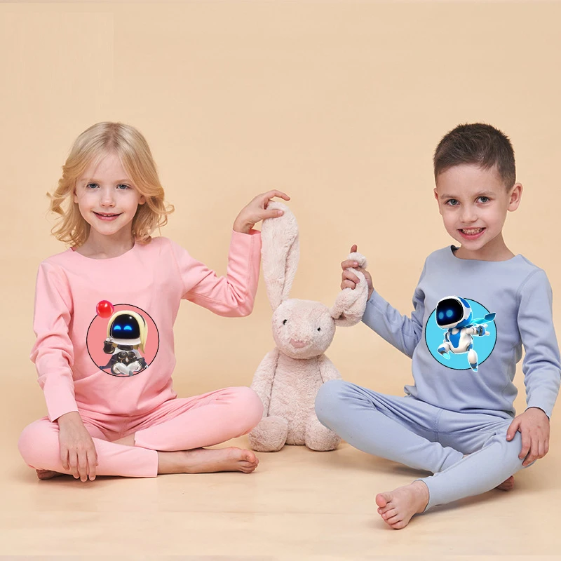 Домашний костюм Game Astro Bot милый аниме-принт одежда для мальчиков и девочек модные