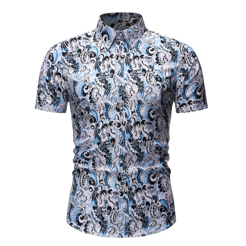 Men's Shirts Fashion Printed Short Sleeve Casual Shirts