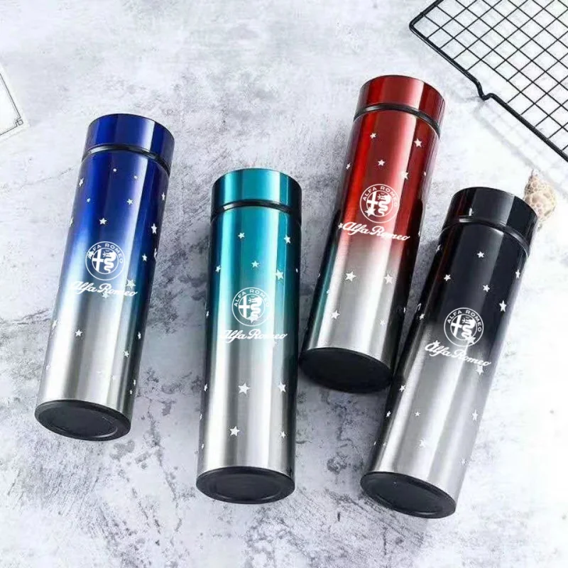 

500ML Intelligent Thermos Temperature Display Stainless Steel Vacuum Water Cup For Alfa Romeo Giulia Stelvio Tonale 147 159 156