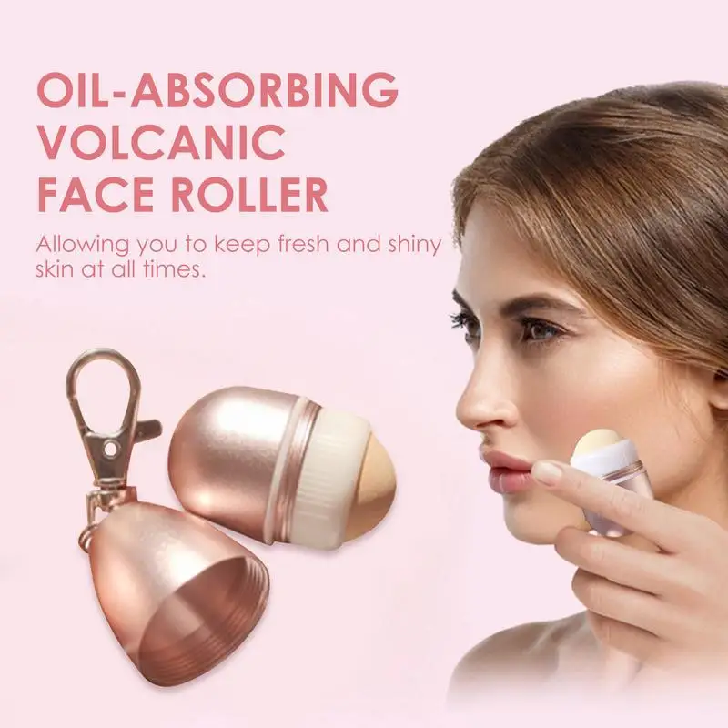 

Миниатюрный масляный поглощающий вулканический ролик для лица с брелоком, устройство для контроля кожи, инструмент для макияжа для женщин и мужчин, уход за кожей лица