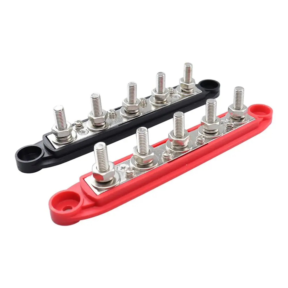 

M8 5 Stud Power Distribution Block 300 Amp Rating BUSBAR With Cover Bus Bar For Car Boat Auto Car Accessories Drop Shipping