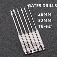 6pcspack dental endodontic gates drill glidden rotary 32mm 28mm engine use stainless steel endo files 1 6