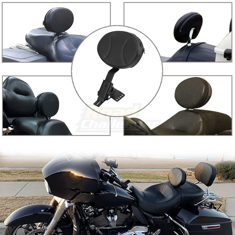 

Motorcycle Adjustable Plug-in Driver Backrest Rider Backrest For Harley Touring Electra Road Street Glide Road King 1997-2022