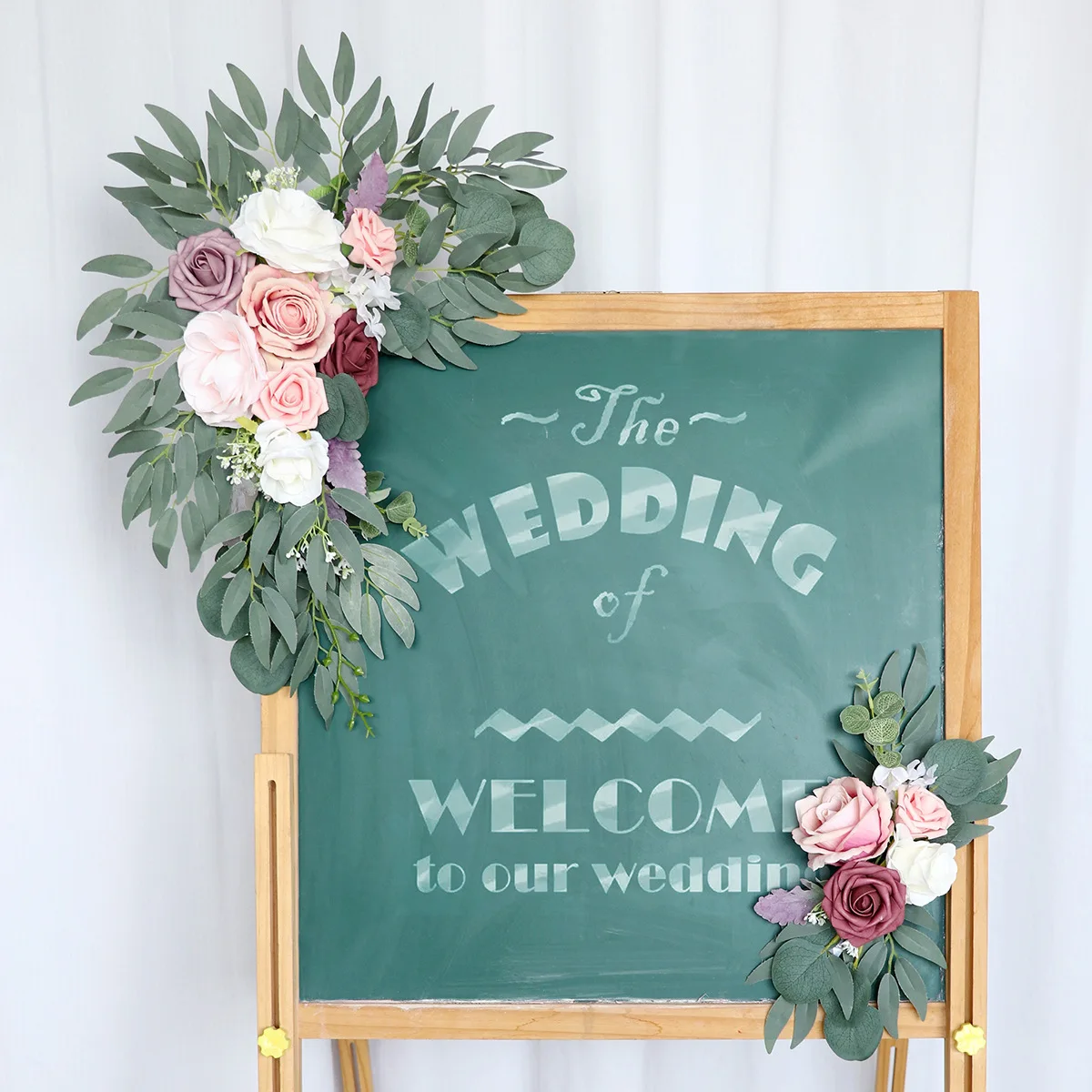 

Wedding welcome card decorative corner flower birthday banquet welcome area sign window opening flower stand simulation flower