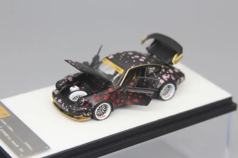 Модель игрушечного автомобиля PGM RWB 911 964 Black Sakura Akira Nakai Limited 1/64